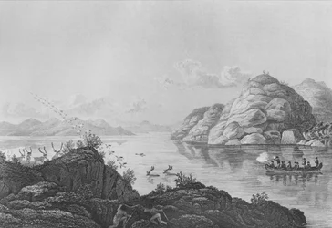 La spedizione di Franklin caccia nel Lago Marten